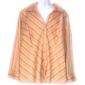 Ashley Stewart Long Sleeve Button-Down Shirt